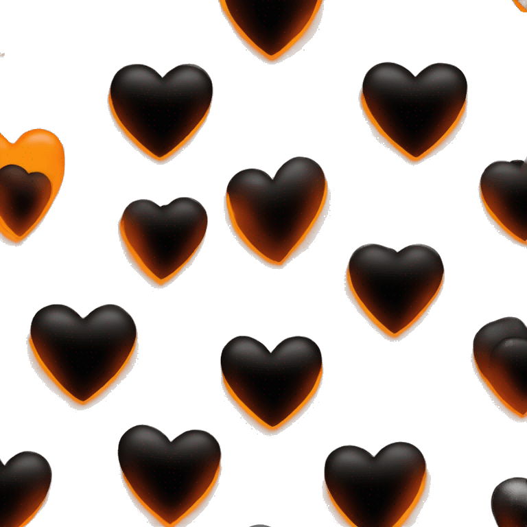 black heart glowing orange around the outside emoji