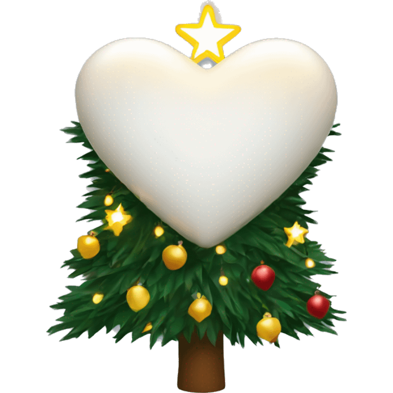 christmas tree lights wrapped around a white heart  emoji