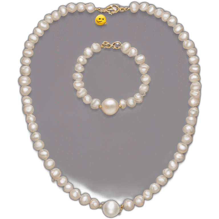 Bracelet and necklace with pearl  emoji