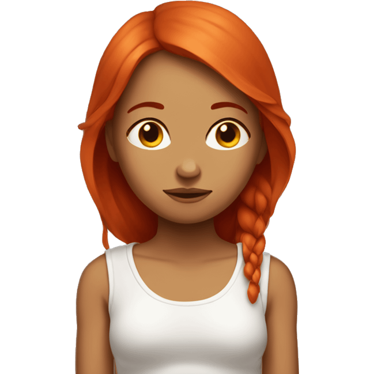 red hair girl meditating emoji