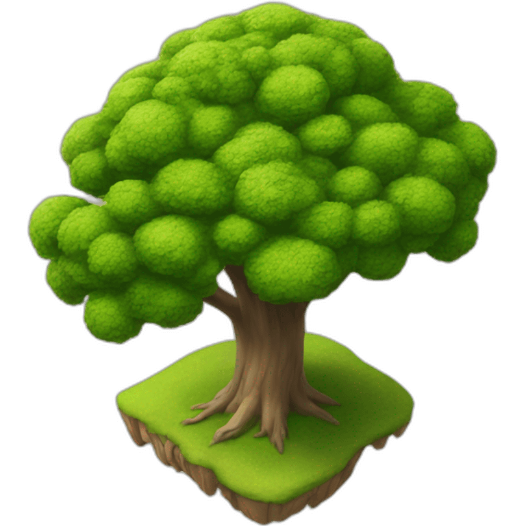 Tree as seen from the sky, looked down from the top, simplified and photorrealistic emoji