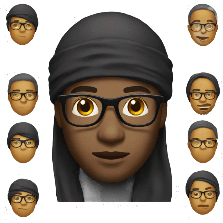 Black man cool with glasses and a durag emoji