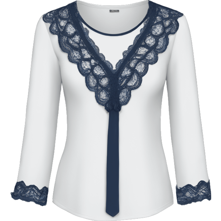  Navy blue top with lace emoji