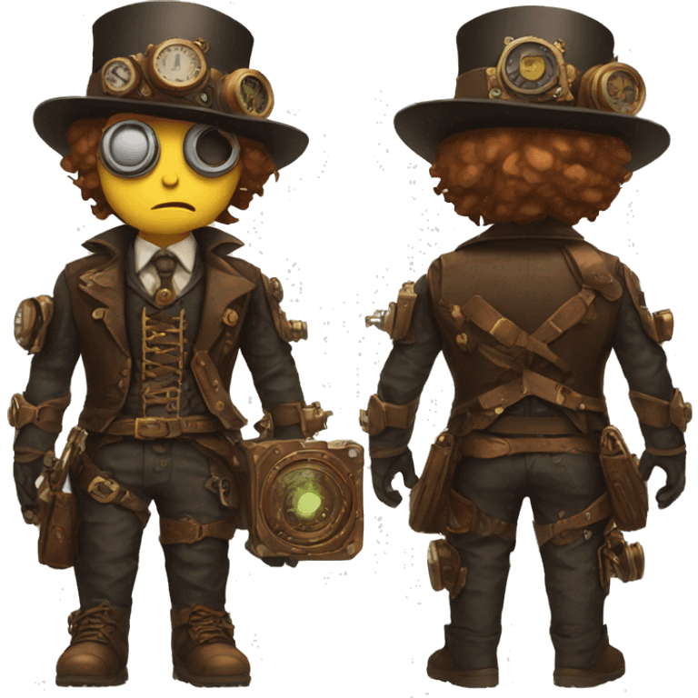 steampunk guy with a sign "ban" emoji