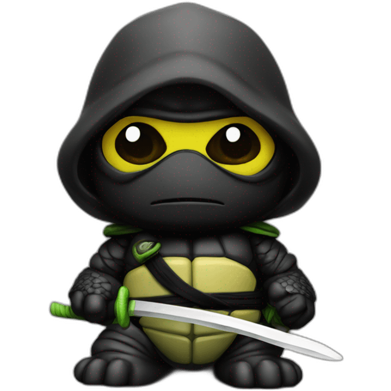 Turtle ninja black reborn glass emoji