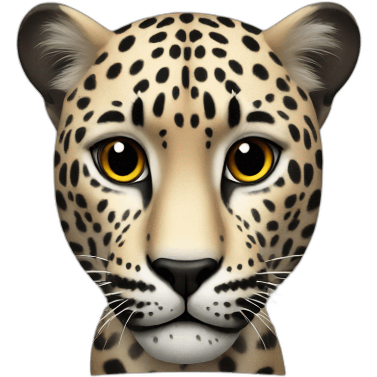 A TOK emoji of a black jaguar, white background emoji