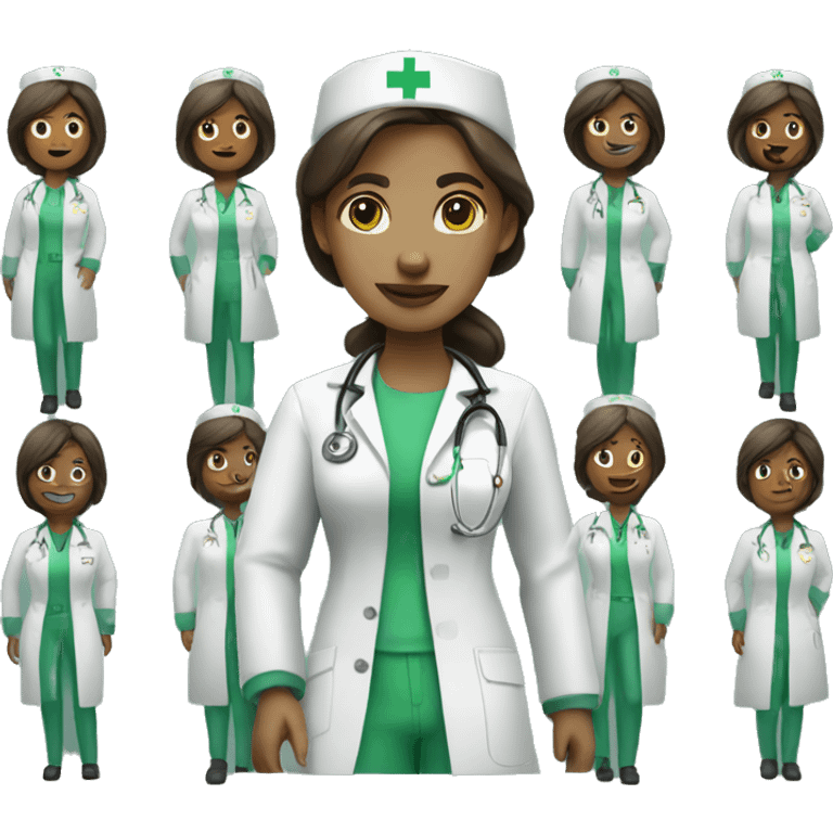 ambulance nurse with green clothes  emoji