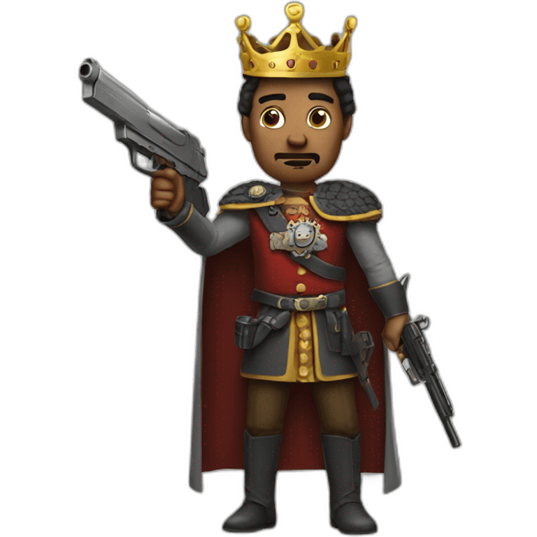 a king with a gun emoji