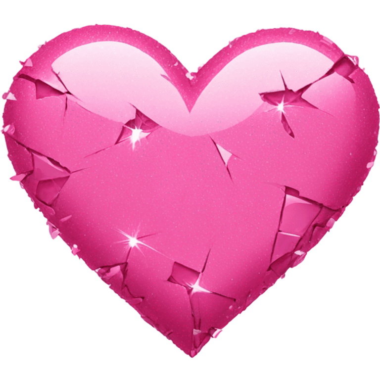 Sparkly broken pink heart emoji