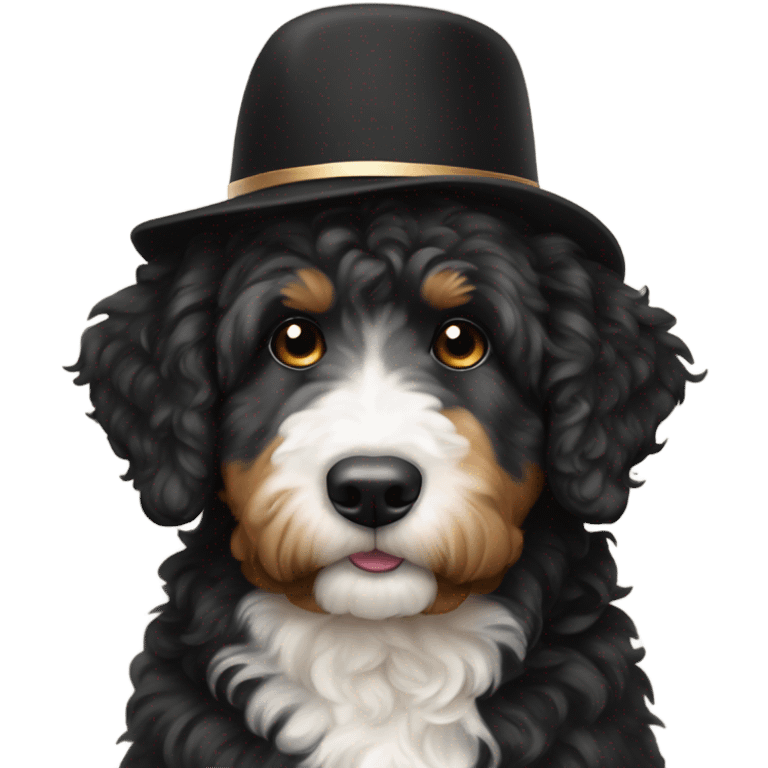 Bernedoodle with purdue hat emoji