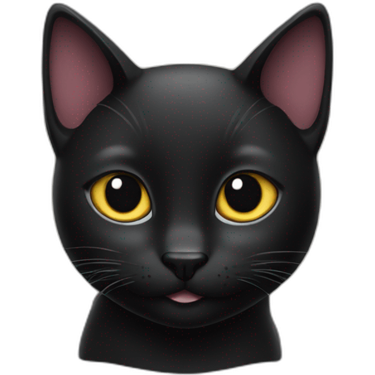 Black cat with star in head emoji