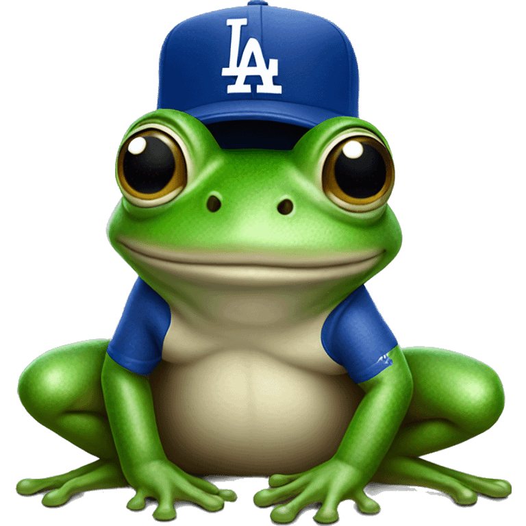 Frog wearing a LA dodgers hat emoji