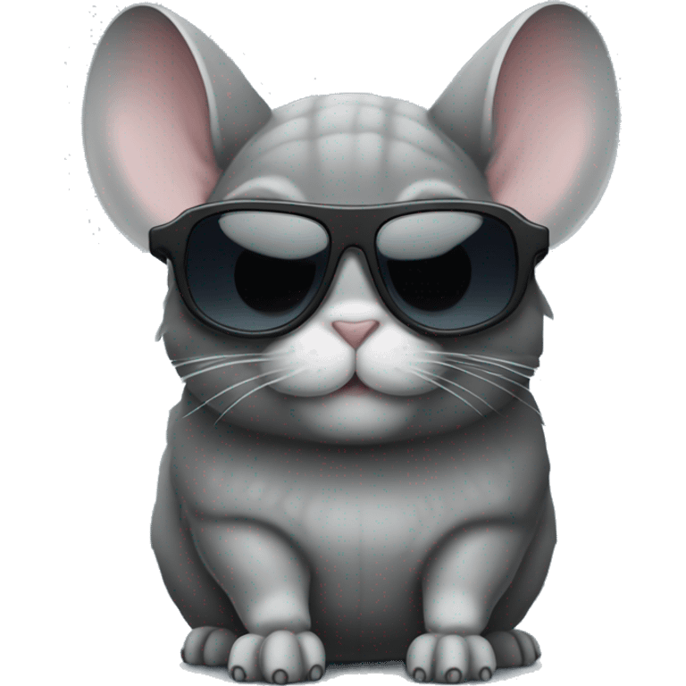 Dark gray chinchilla with sunglasses emoji