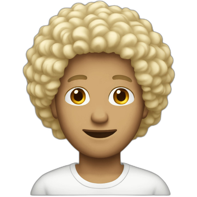 Blonde man with afro emoji