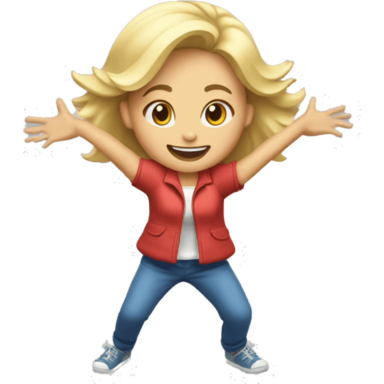 blonde girl doing jumpin jacks emoji