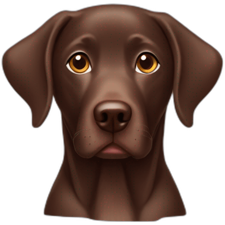 Chocolate lab with dumbo ears emoji