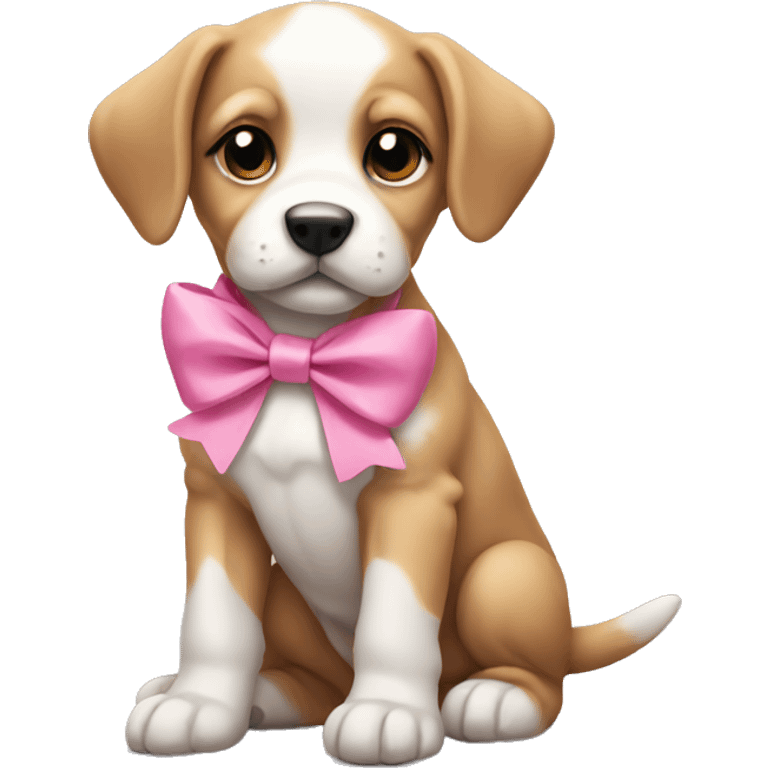 puppy with pink bow emoji