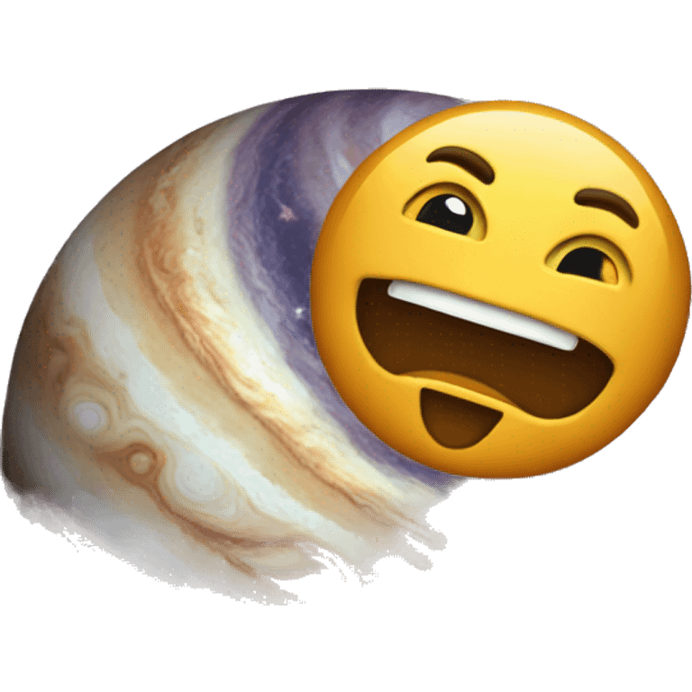 an emoji holding the jupiter emoji