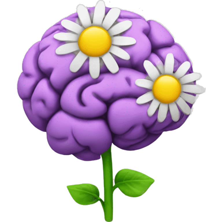 flowers, brain emoji