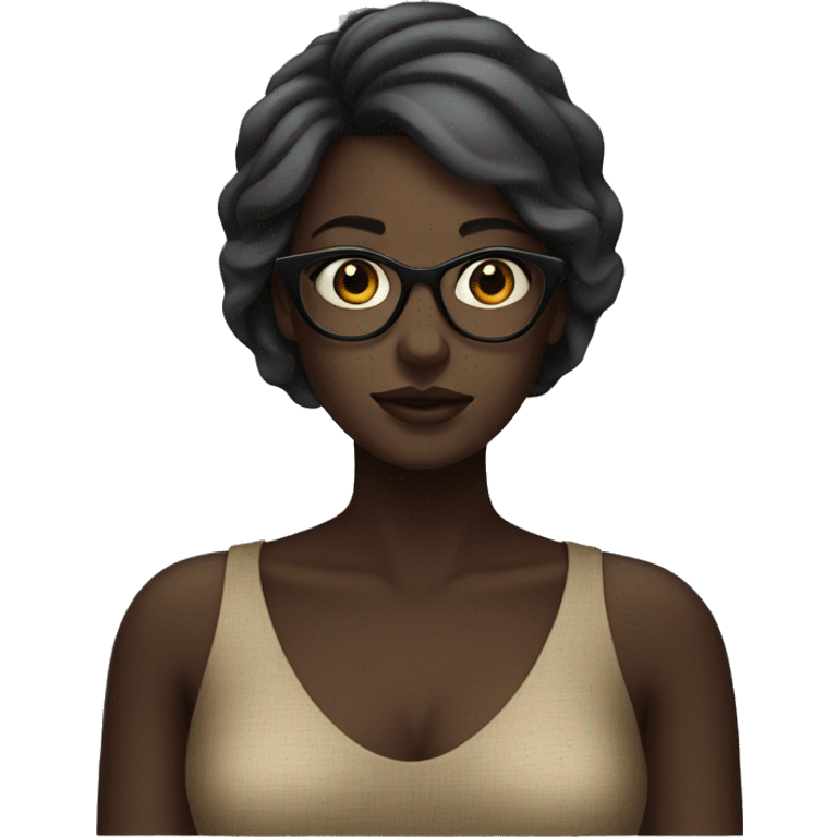 stylish dark-skinned female portrait emoji