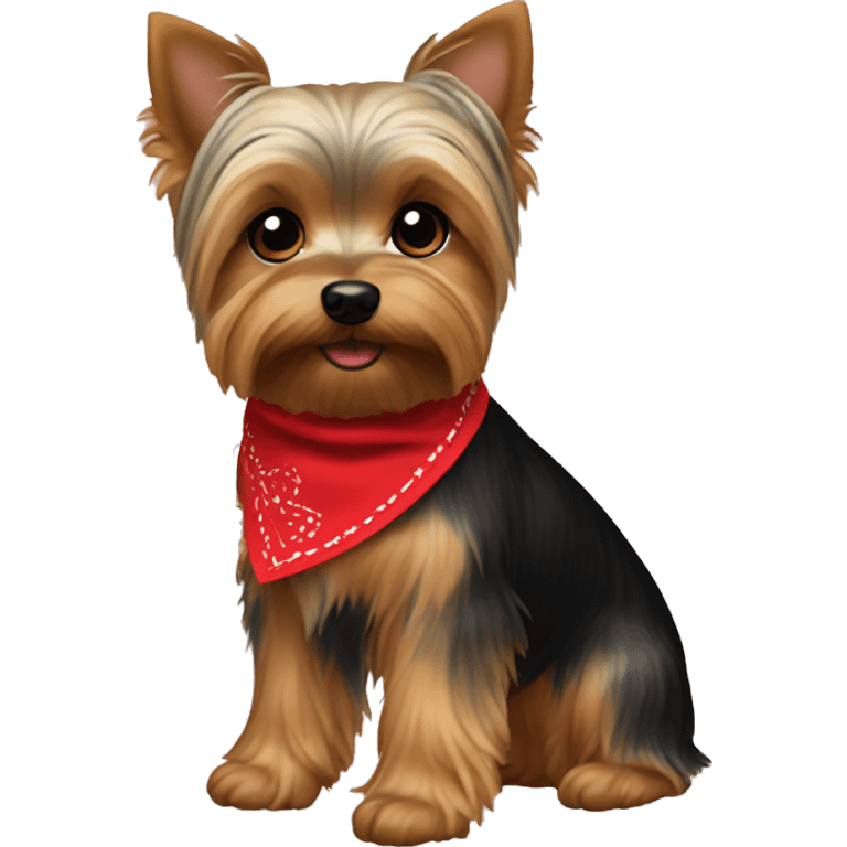 Yorkie with red bandana collar emoji