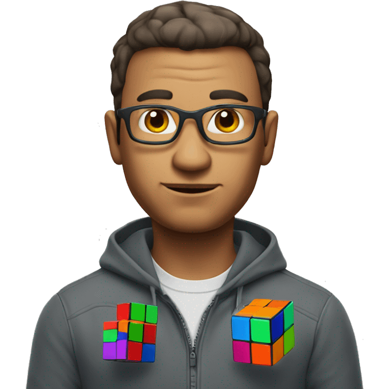 man with a rubiks cube head emoji