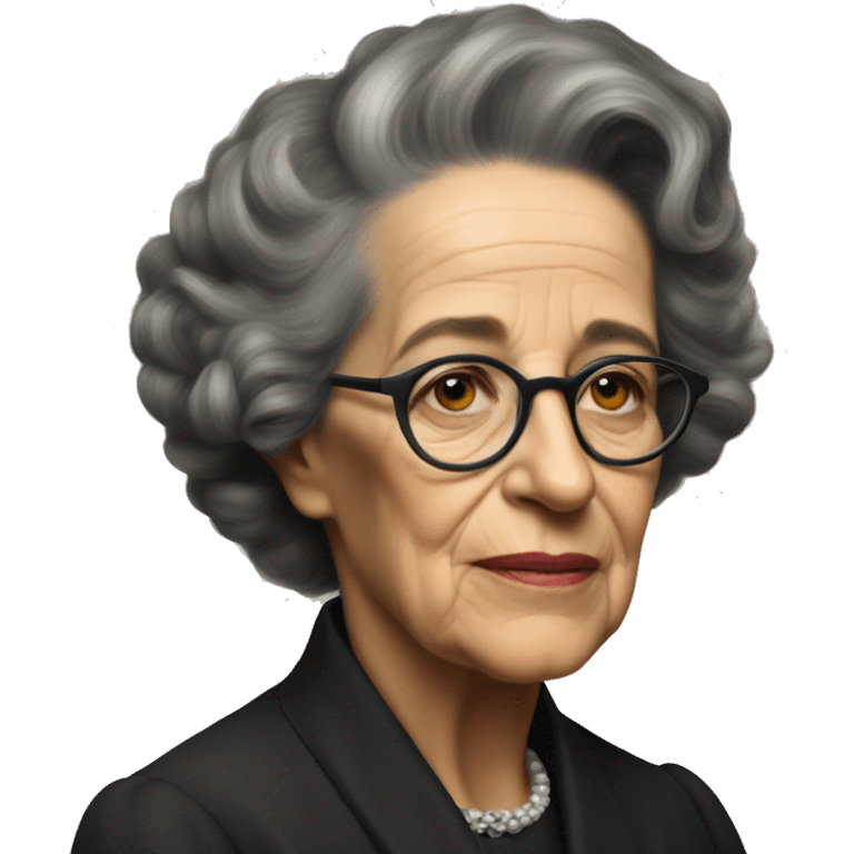 portrait of old hannah arendt without glasses emoji