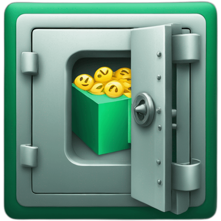 open safe in the middle of the emerald emoji