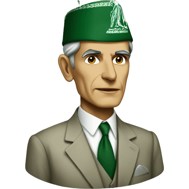 Jinnah with Pakistani flag emoji