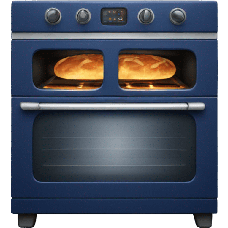 Realistic navy blue oven isolated.  emoji