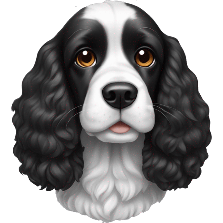 black and white cocker spaniel with nose spots emoji