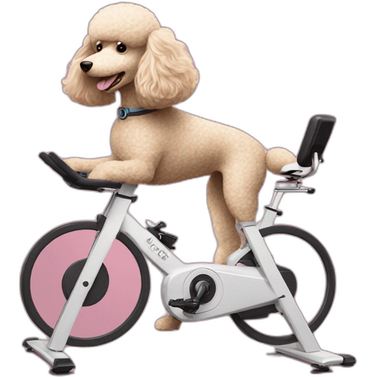 Poodle on a spin bike emoji