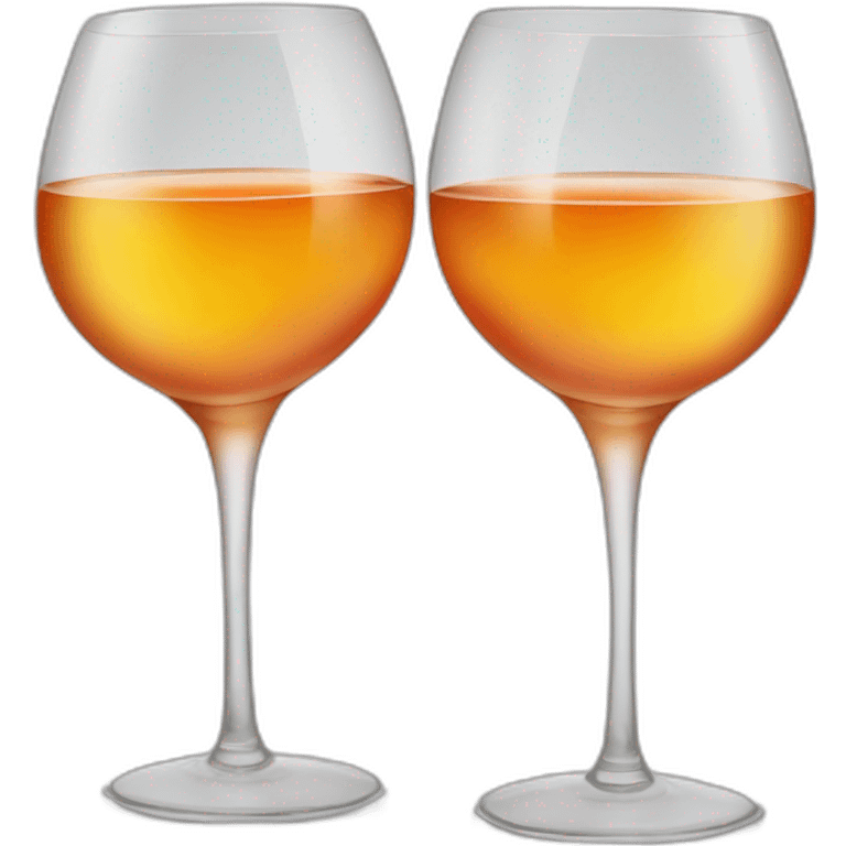 Two glasses of orange wine are clinking emoji