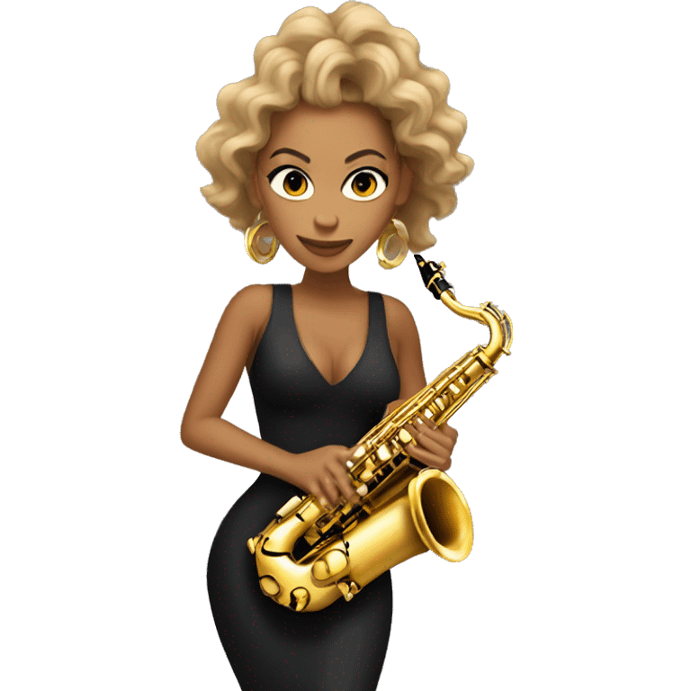 Beyonce with a saxophone emoji