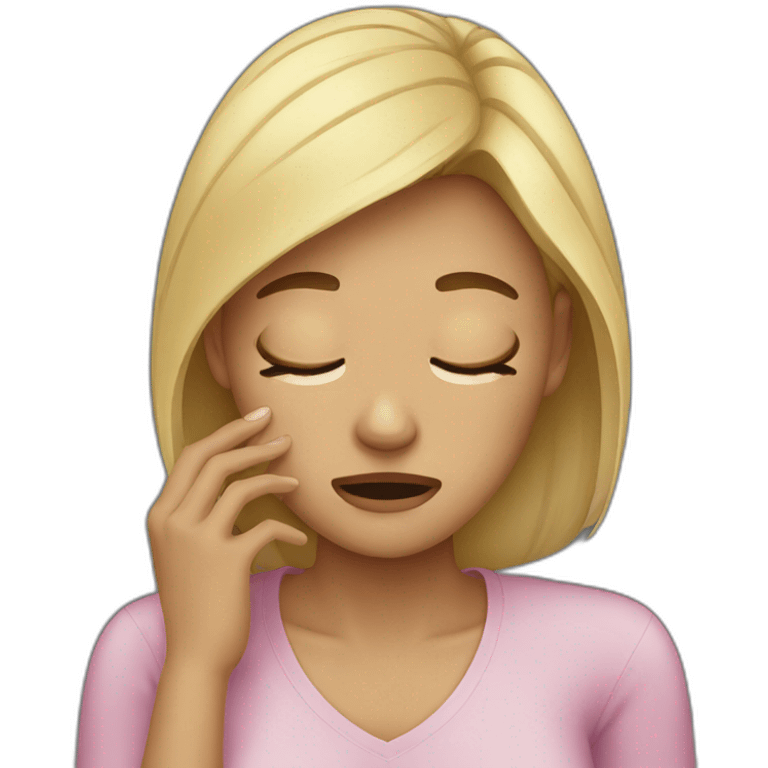 Woman crying + mobile emoji