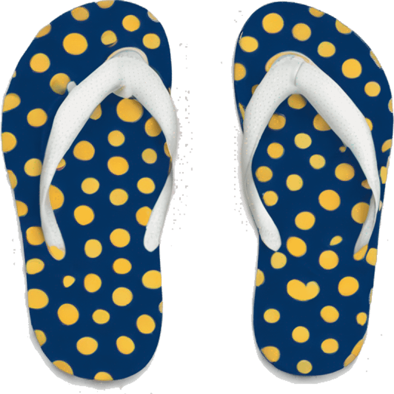 Realistic pair of polka dot summer flip flops isolated. emoji