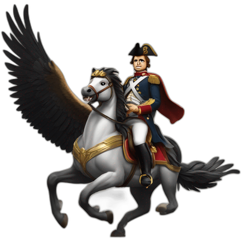 serious angry napoleon on horse hold golden eagle emoji