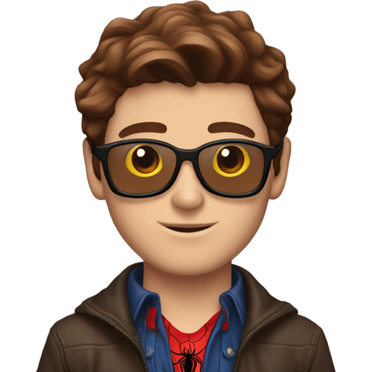 handsome brown hair spiderman head to toe  emoji