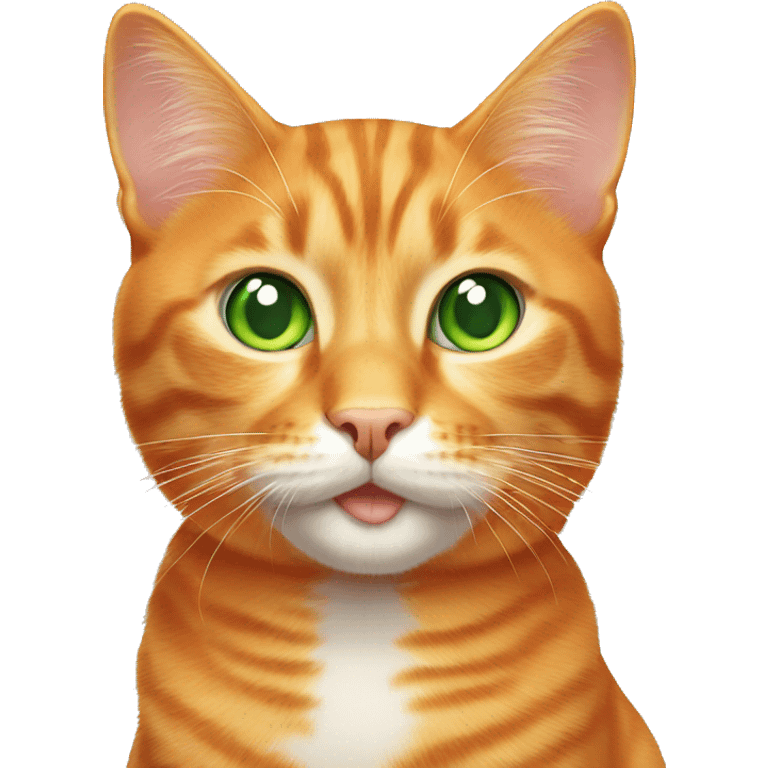 Orange cat with green eyes emoji