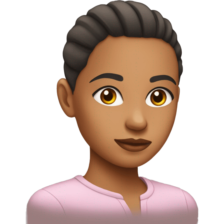 Mixed girl with a slick back emoji