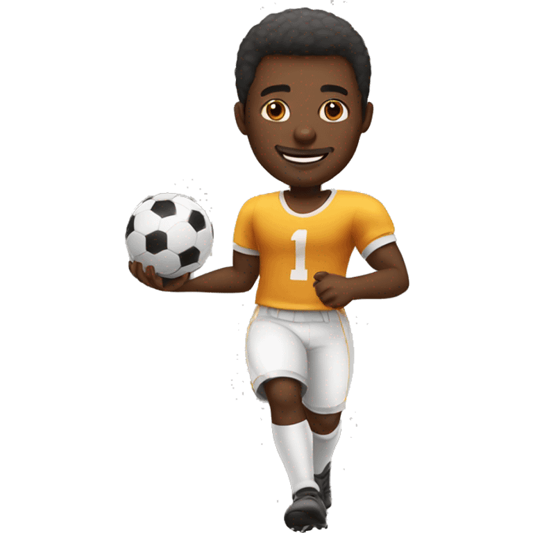 african man playing football emoji