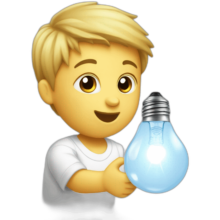 Newborn fixing light bulb emoji