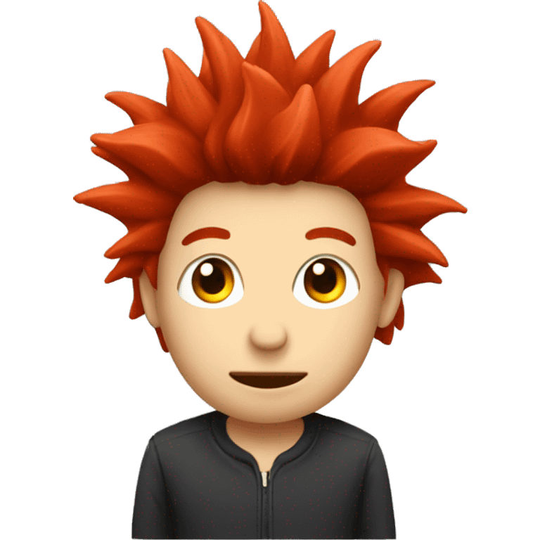 stickman with red spike hair emoji