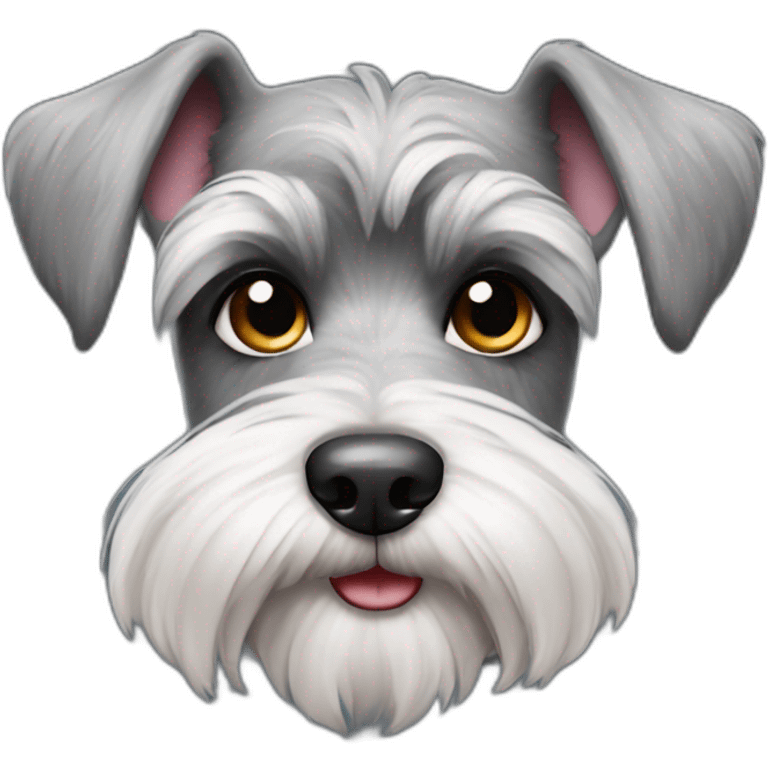 Adorable schnauzer dog with hearts in his eyes emoji