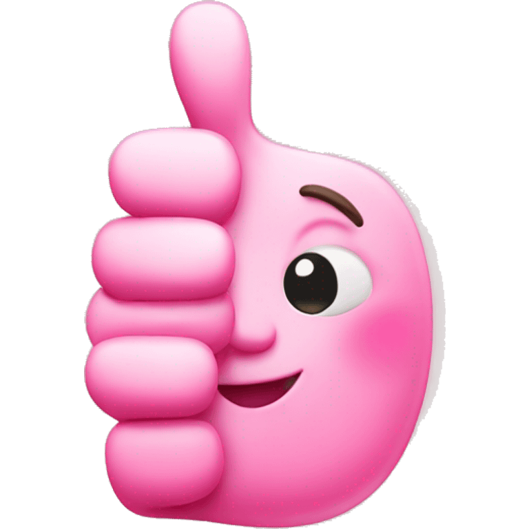 Cute pink thumbs up emoji