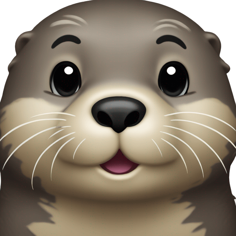 A sea otter bites his lips politely emoji