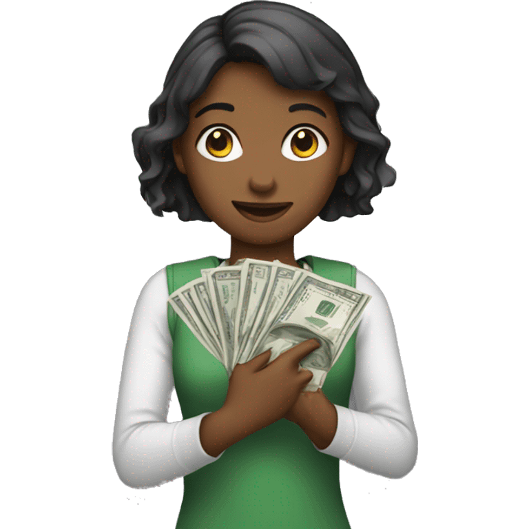 Girl holding money  emoji