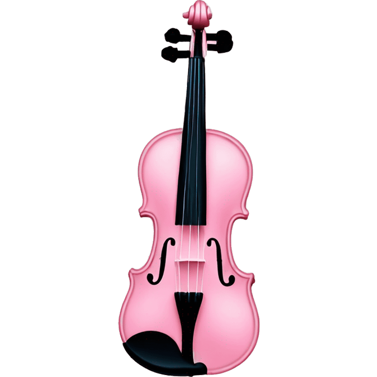 soft pastel pink violin with peonies and glitter emoji