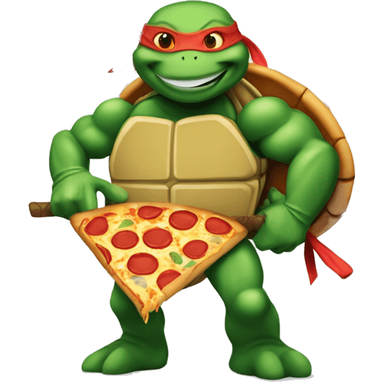 Ninja turtle with pizza emoji