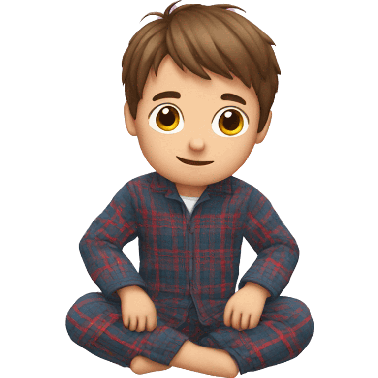 a boy falling wearing plaid pyjamas emoji